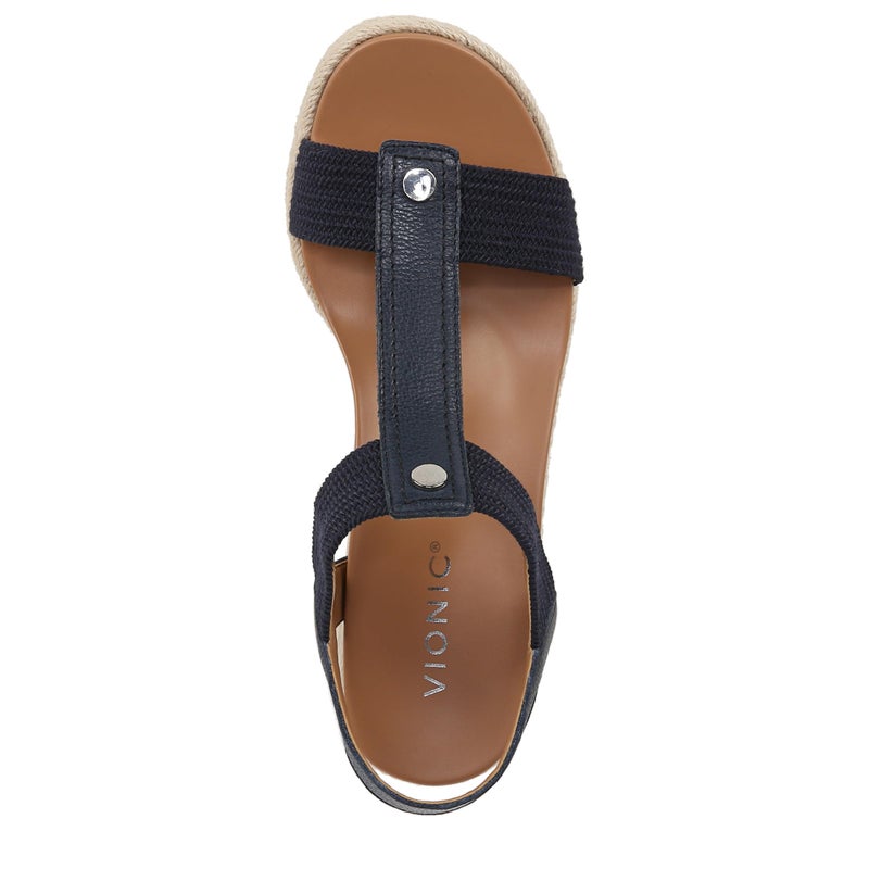 VIONIC Women's Sandal Calera Ankle Straps Navy Leather 12 Wide - Image 2