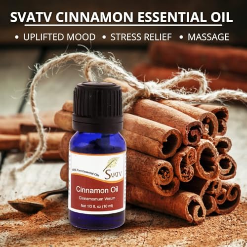 SVATV Cinnamon Essential Oil Therapeutic Grade Aromatherapy Oils Fragrance Oil for Diffuser Yoga Massage & DIY Personal Care 10 ml - Image 3