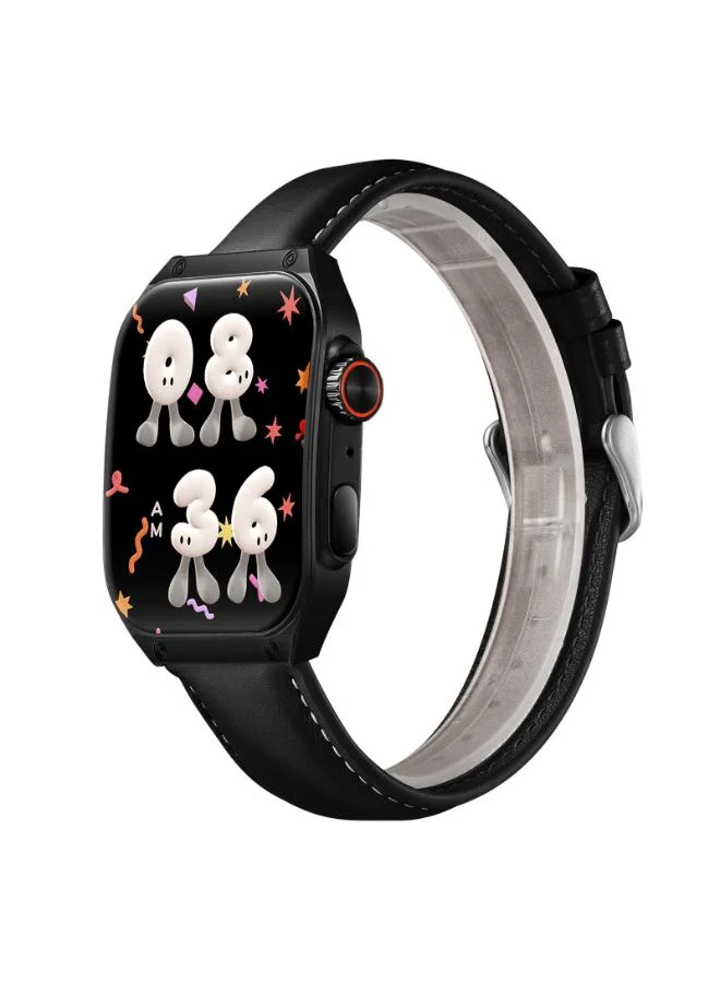 KENNETH SCOTT Unisex Leather & Silicone Smart Watch KCRV10-XSBBB - 36 mm