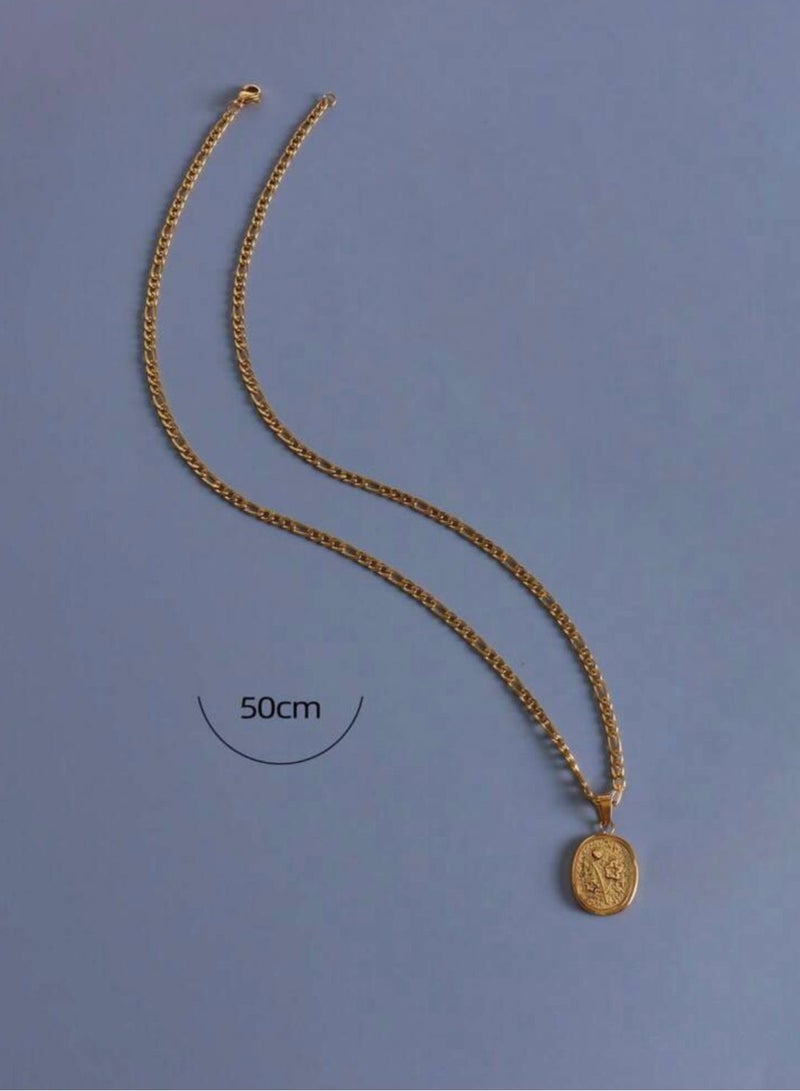 نون-شى سلسال مطلي باللون الذهبي عيار 18 - Image 3