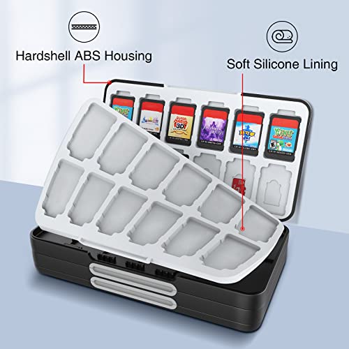 HEIYING Switch Game Card Case for Nintendo Switch 2 / OLED / Lite,Customized Pattern Portable Switch Game Holder with 72 Game Card Slots and 24 Micro SD Cards Slots - Image 4