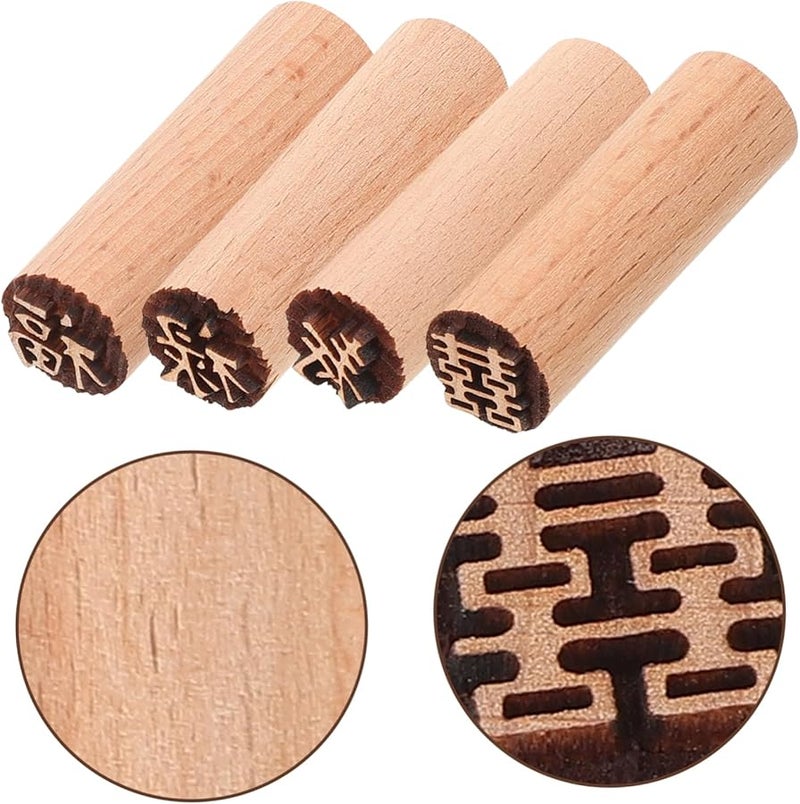 4 Pcs Moon Cake Press Molds Baking Stamps Safe Easy Clean Craft Decor - Image 5