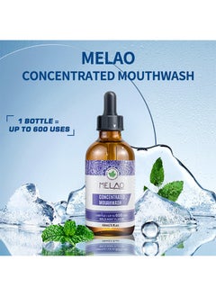 MELAO Concentrated Mouthwash Fluoride-Free, Mint Mouthwash with Natural Essential Oils, Supports 600 Rinses, Aids in Fresh Breath 60ml  - Image 3