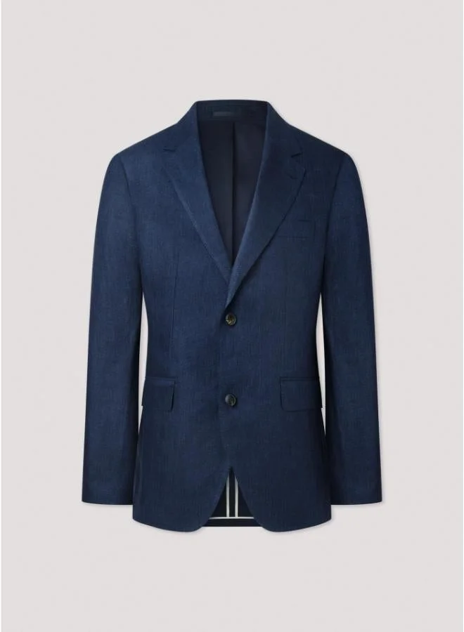 هاكيت Single-Breasted Linen Blazer