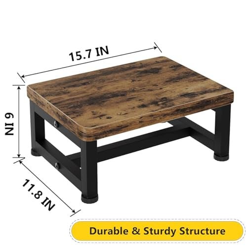 Dantawood Step Stools for Adults Kids, Anti-Slip Bed Steps Stool for High Beds, Foot Stool One Step Stool for Kitchen Bathroom Bedroom- Rustic Brown - Image 3