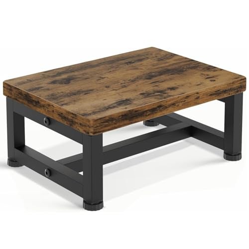 Dantawood Step Stools for Adults Kids, Anti-Slip Bed Steps Stool for High Beds, Foot Stool One Step Stool for Kitchen Bathroom Bedroom- Rustic Brown - Image 1