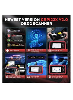 Launch LAUNCH CRP123X V2.0 OBD2 Scanner 2024 Version, ABS SRS Engine Transmission Car DiagnosticTool, 7 Service Functions, Battery Test, Lifetime Free Update  - Image 2