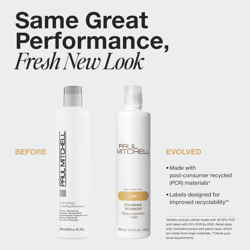 Paul Mitchell Foaming Pomade, Defines Texture + Boosts Shine, For Curly Hair, Wavy + Coily Hair, 8.5 fl oz - Image 2