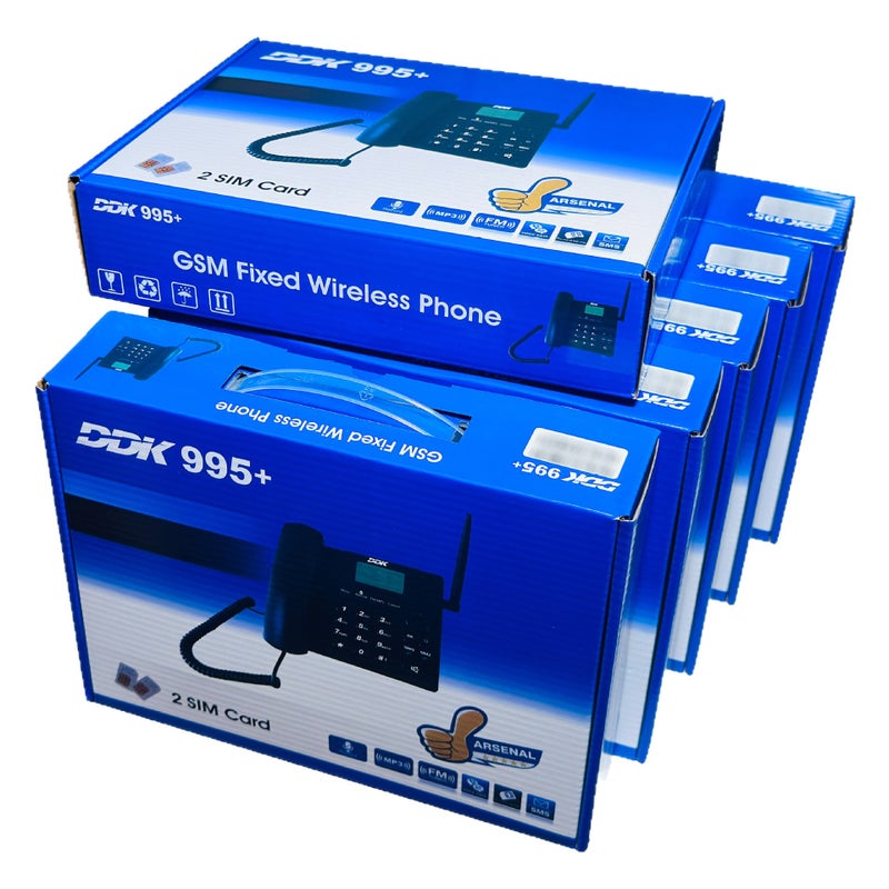 DDK995+ هاتف أرضي سلكي بشريحتي اتصال GSM مع تسجيل ومعرف المتصل للاستخدام التجاري والمنزلي - Image 5