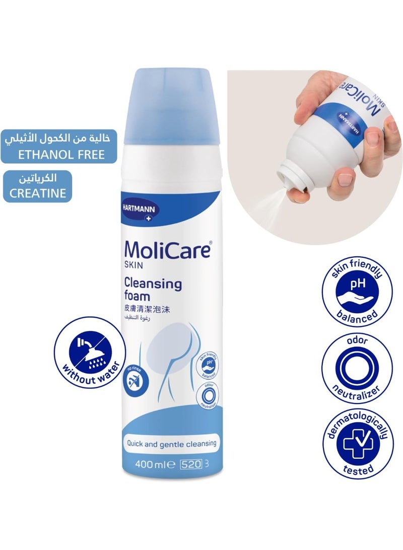 Hartmann MoliCare Skin Cleansing Foam without water. Easy, fast and gentle cleansing, 400ml - Image 3