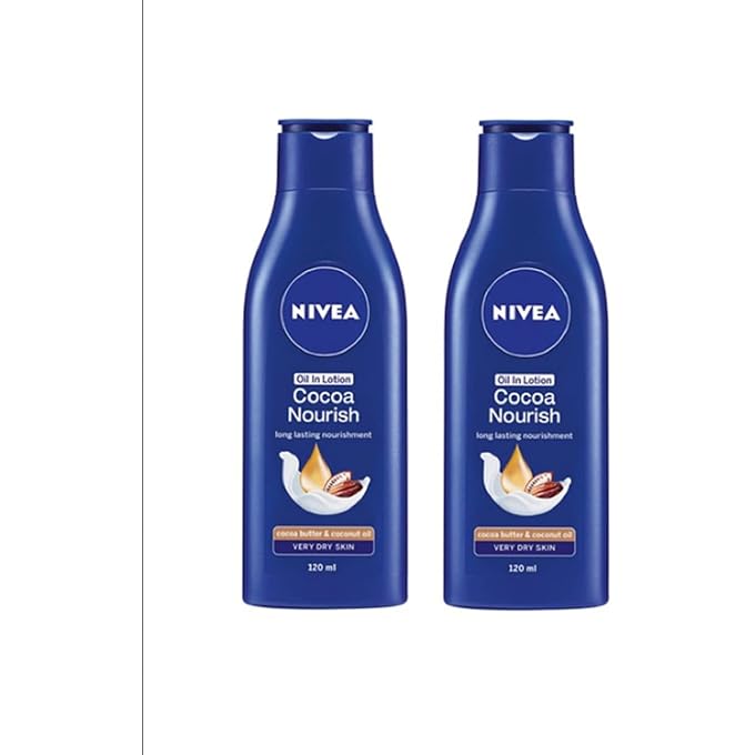 Nivea Unisex Set of 2 Cocoa Nourish Oil Body Lotion - Image 1