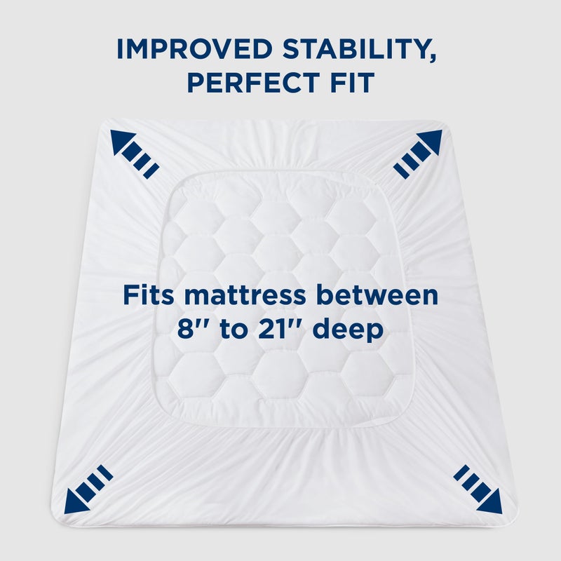 Bedsure Twin XL Mattress Pad - Soft Mattress Topper for College Dorm Room Essentials, Extra Long Twin Quilted Fitted Bed Cover Protector with 8-21 Inches Deep Pocket, Washable, White, 39x80 Inches - Image 5