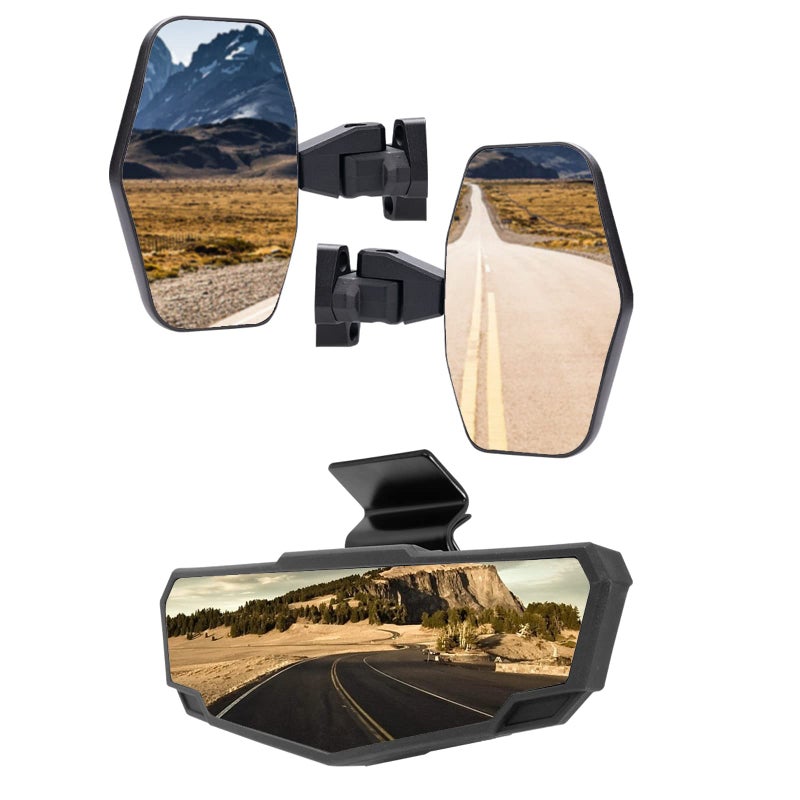 A UTV PRO Rear View Mirror Side Mirrors Kit for 20162025 CanAm Defender HD5 HD8 HD9 HD10 Accessories Adjustable Convex Breakaway Rearview Mirrors Replace OEM 715002459 NOT FOR Full Doors