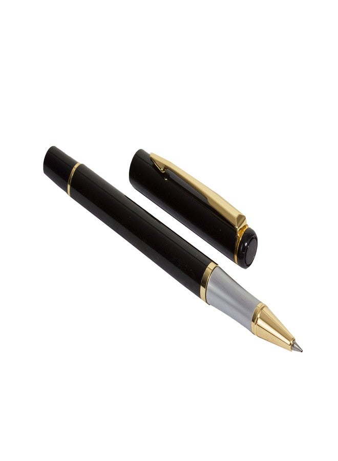 auteur 801 Black & Golden Metal Roller Ball Pen With Gold Clip Best Gift Set For Men & Women Professional Executive Office, Nice Pens (Pack Of 2, Blue Ink) - Image 4