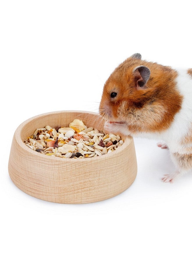 Niteangel Wooden Hamster Feeding Bowl - Small Animal Food Dish for Dwarf Syrian Hamsters Gerbils Mice Degus or Other Similar-Sized Small Pets (Hammy Pattern, for Syrian) - Image 1