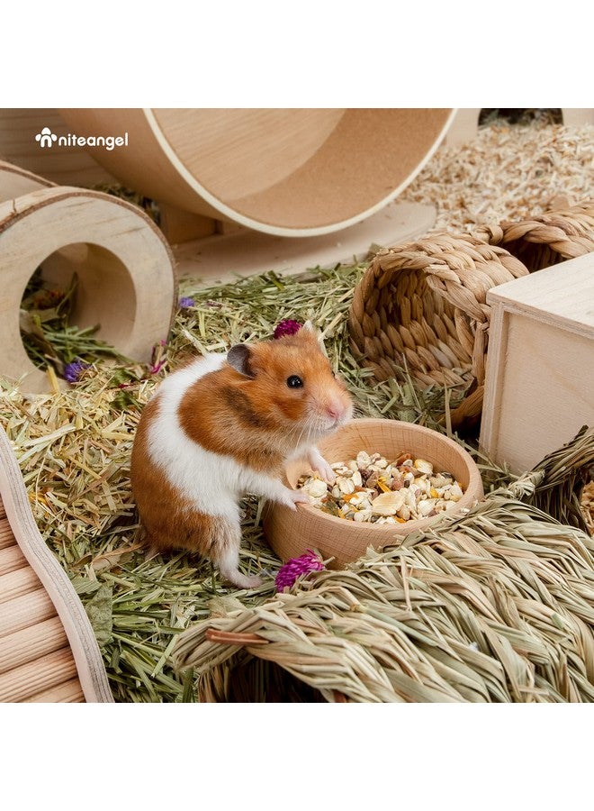 Niteangel Wooden Hamster Feeding Bowl - Small Animal Food Dish for Dwarf Syrian Hamsters Gerbils Mice Degus or Other Similar-Sized Small Pets (Hammy Pattern, for Syrian) - Image 4