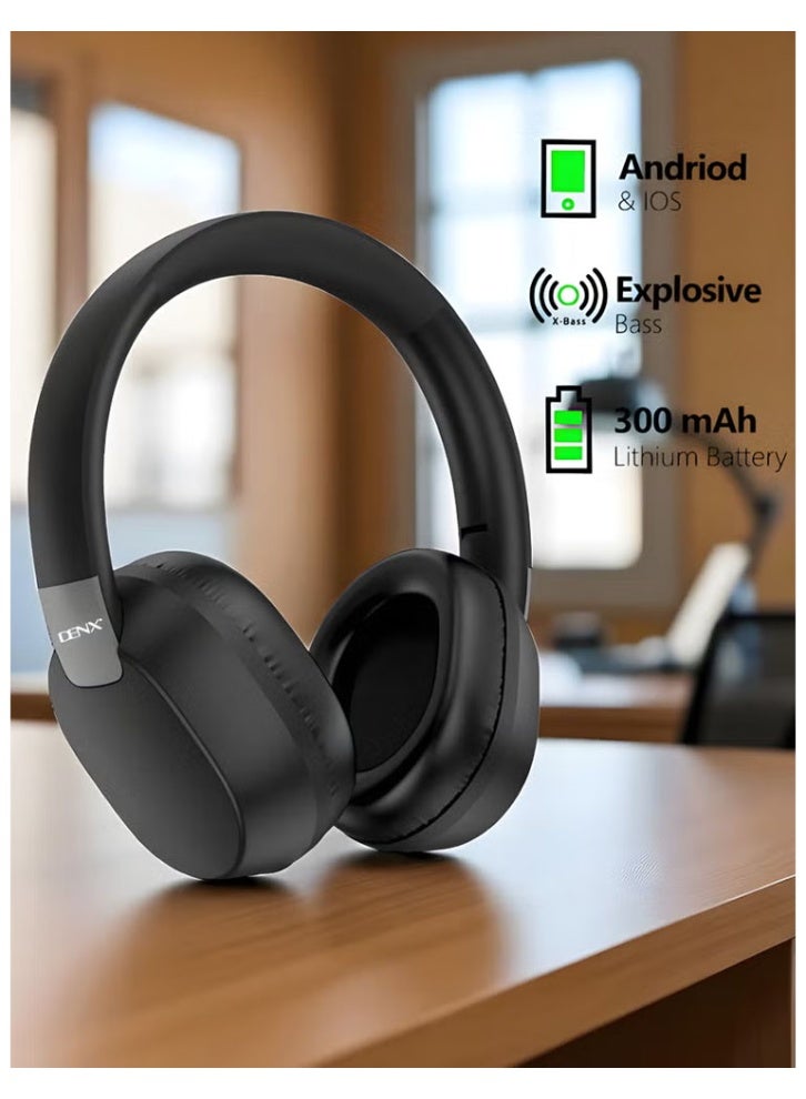 Denx Wireless Bluetooth Headphones - Explosive X-Bass, 15 Hour Playtime, 300mAh Battery, for Music, Games, and Movies, Compatible with Android and iOS, DX655 - Image 5