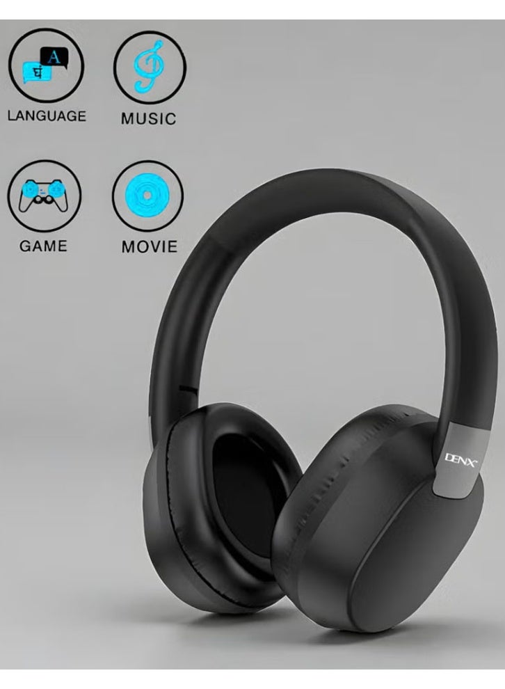 Denx Wireless Bluetooth Headphones - Explosive X-Bass, 15 Hour Playtime, 300mAh Battery, for Music, Games, and Movies, Compatible with Android and iOS, DX655 - Image 3