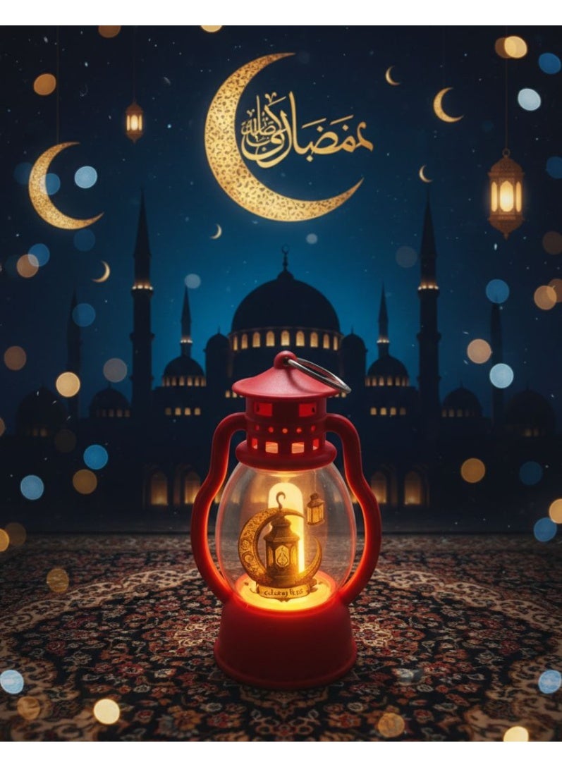 فانوس رمضان عليقة رمضان كريم مضي اضاءة اصفر ديكوري 8 سم - Image 2