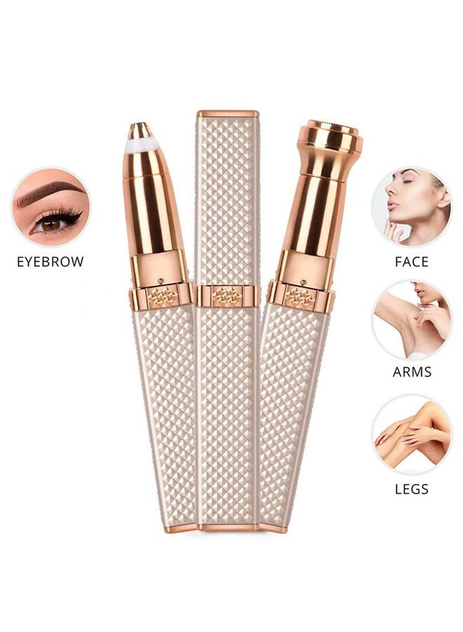Facial Hair Removal for Women, 2 In 1 Eyebrow Epilator Eyebrow Trimmer Body Hair Groomers Electric Hair Remover for Eye Brows Hair Removal Lip Hair Shaver Facial Hair Removal - Image 1