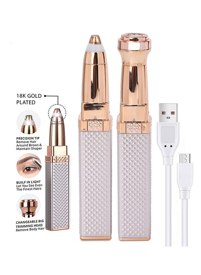 Facial Hair Removal for Women, 2 In 1 Eyebrow Epilator Eyebrow Trimmer Body Hair Groomers Electric Hair Remover for Eye Brows Hair Removal Lip Hair Shaver Facial Hair Removal - Image 5
