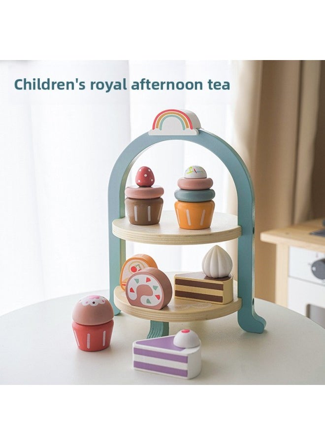 Generic - Nordic Play House Simulation Teapot Tea Set Children's Kitchen Toys Afternoon Tea Dessert Ice Cream Coffee Machine Suit-Color:Royal Ice Cream Canteen - Image 1