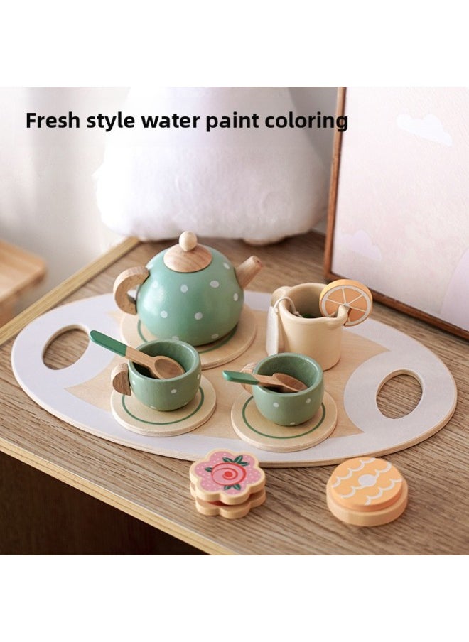 Generic - Nordic Play House Simulation Teapot Tea Set Children's Kitchen Toys Afternoon Tea Dessert Ice Cream Coffee Machine Suit-Color:Royal Ice Cream Canteen - Image 1