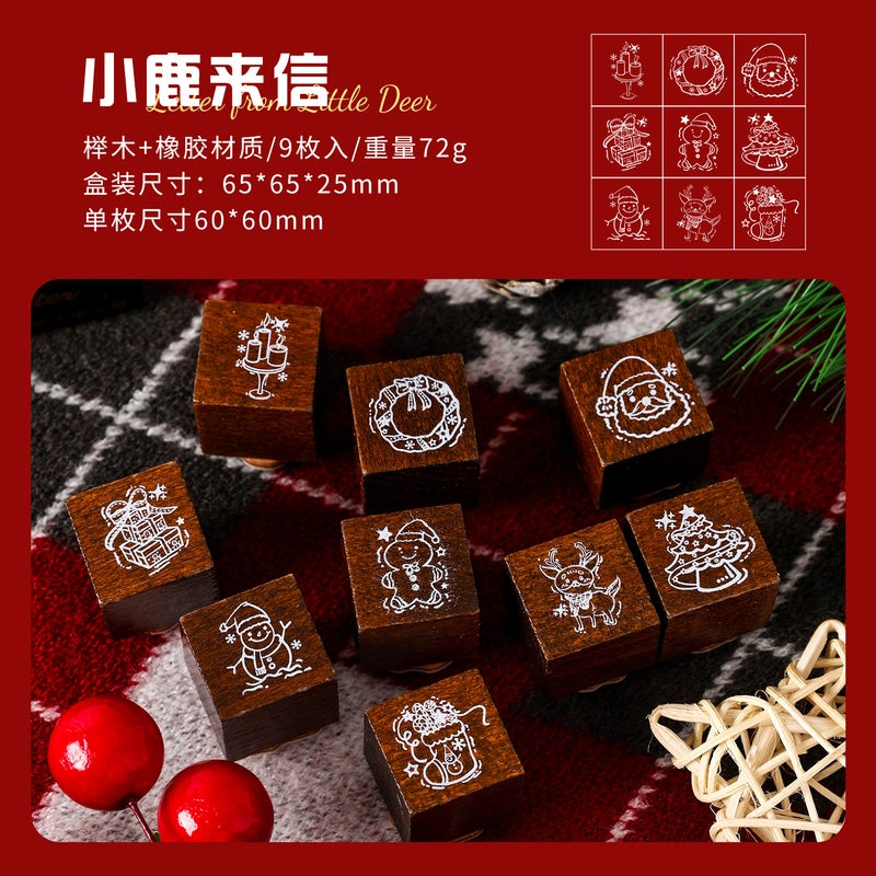 Zabc Colorful Christmas Eve Series Stamps, Creative High-Value Diy Material Decorative Stamps For Handbooks, 2 Types - Image 1