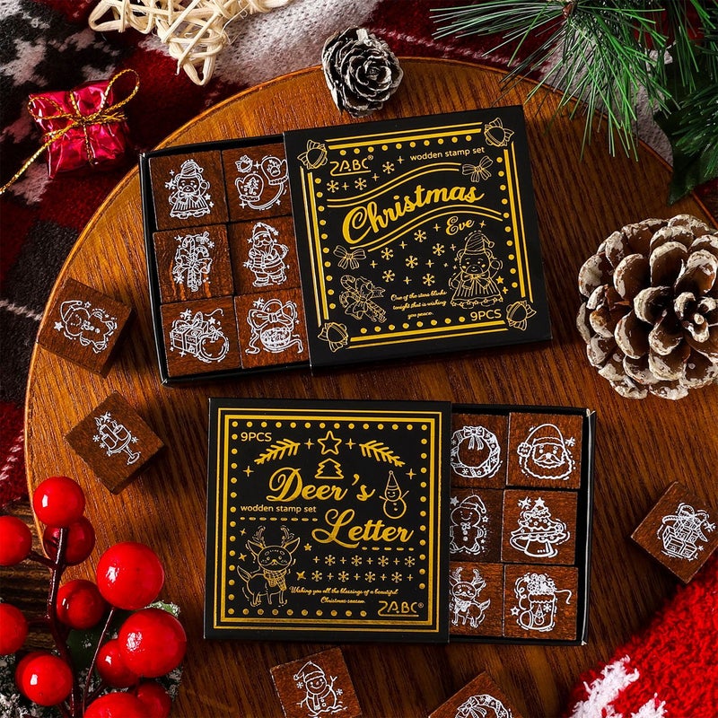 Zabc Colorful Christmas Eve Series Stamps, Creative High-Value Diy Material Decorative Stamps For Handbooks, 2 Types - Image 4