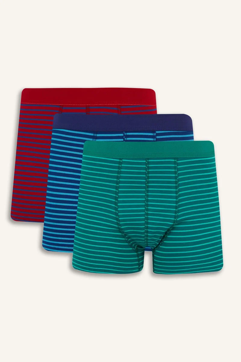 Defacto Regular Fit 3 Piece Striped Boxers