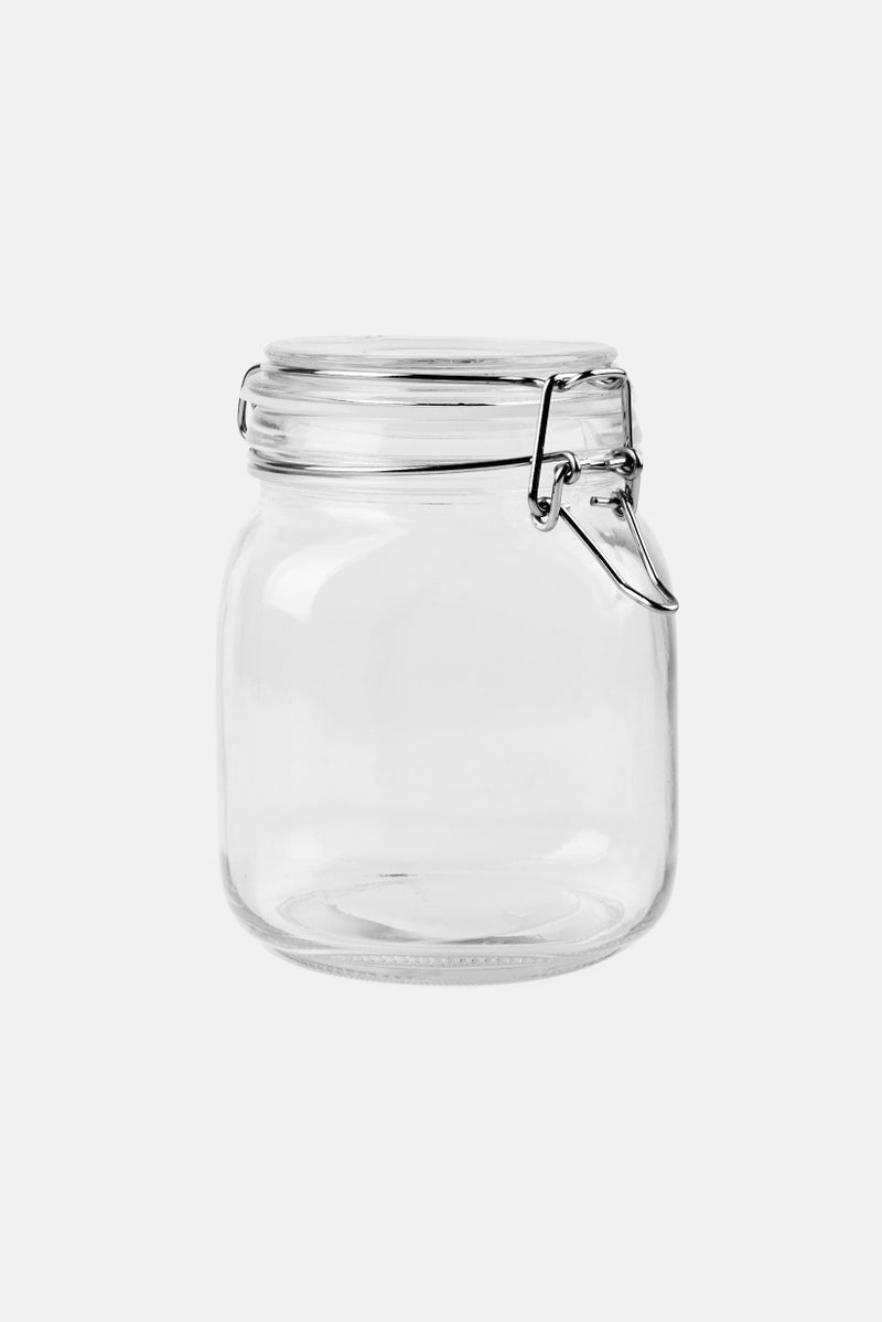 YOTO Square Glass Canister  With Clip , 1000 ml - Image 1