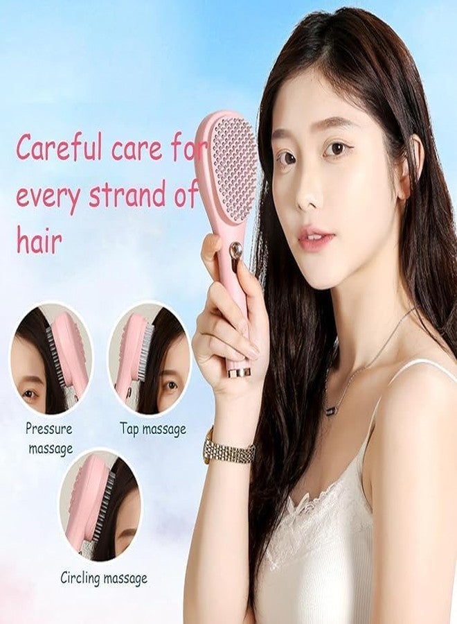 KONSSEE Self-Cleaning New Big Size Self Cleaning Hairbrush,2 in 1 Comb,Telescopic Self Cleaning Brush, One-Click Cleaning Comb,One Pull Clean Hairbrush,Self Clean Hair Comb (Multicolour) - Image 5