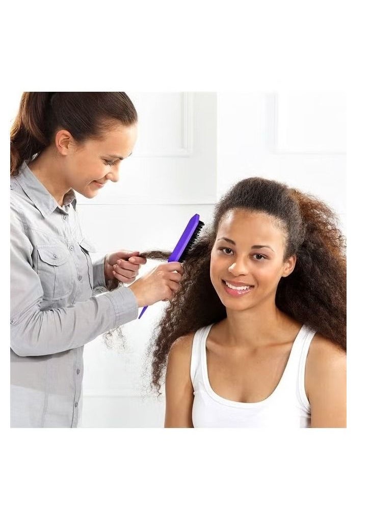 ORiTi ORiTi 3 Pcs Slick Brush Set Bristle Hair Brush Teasing Comb Edge Hair Brush Grooming Combs (Purple)  - Image 3