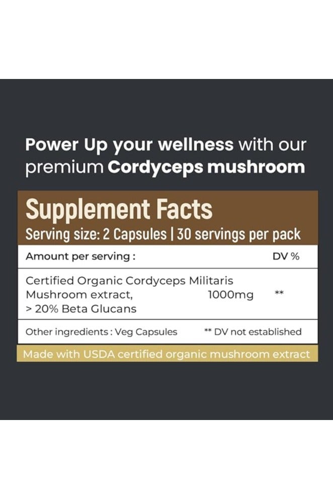 ROOTED ACTIVE " Rooted Active's Cordyceps Mushroom - Performance Mushroom Supplement for Energy, Immunity, Fitness Support Supplement to Aid Oxygen Uptake, Testosterone & Virility, Stamina Support (60 Caps)" - Image 2