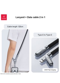 XUNDD XUNDD Crossbody Lanyard with Built-in Cable (USB-C to USB-C) 240W Charging Cable, Body Neck Lanyard for Compatible with iPhone 16 Pro Max, Samsung S25 Ultra, iPhone 15 Pro Max, 15 Plus, etc (1.2M)  - Image 4