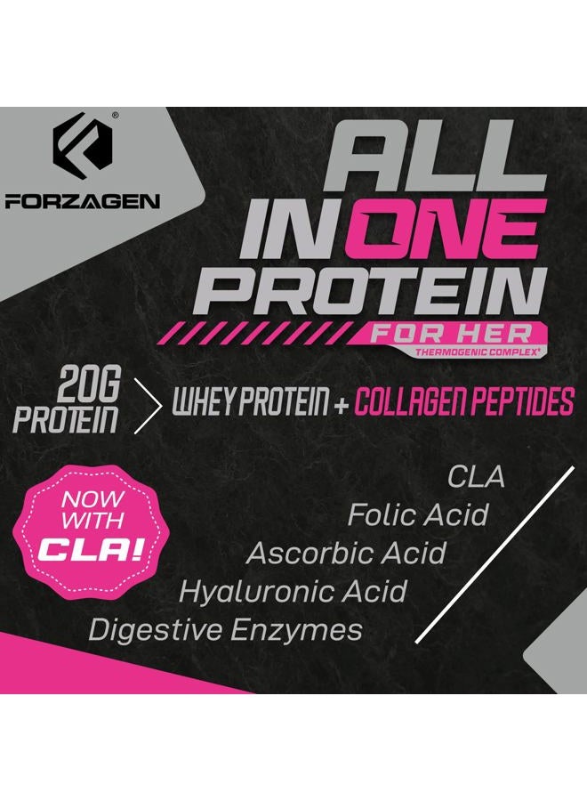 Forzagen All in One Protein for Her | Women's Protein Powder with Multi Collagen Peptides | Hydrolyzed Collagen Supplement, Gut Health, Great for Pre & Post Workout | Vanilla, 30+ Servings - Image 4