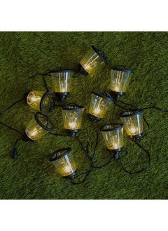 DANUBE HOME Clear Glass Black Metal Solar String Light Outdoor Pendant Light Hanging Lantern Lamp Farmhouse Outdoor Porch Chandelier For Gazebo, Patio, Yard, Garden 6.7 Meter  - Image 4