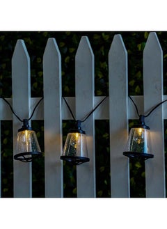 DANUBE HOME Clear Glass Black Metal Solar String Light Outdoor Pendant Light Hanging Lantern Lamp Farmhouse Outdoor Porch Chandelier For Gazebo, Patio, Yard, Garden 6.7 Meter  - Image 2