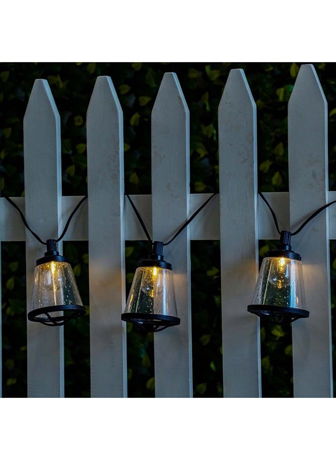 DANUBE HOME Clear Glass Black Metal Solar String Light Outdoor Pendant Light Hanging Lantern Lamp Farmhouse Outdoor Porch Chandelier For Gazebo, Patio, Yard, Garden 6.7 Meter  - Image 2