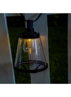 DANUBE HOME Clear Glass Black Metal Solar String Light Outdoor Pendant Light Hanging Lantern Lamp Farmhouse Outdoor Porch Chandelier For Gazebo, Patio, Yard, Garden 6.7 Meter  - Image 3