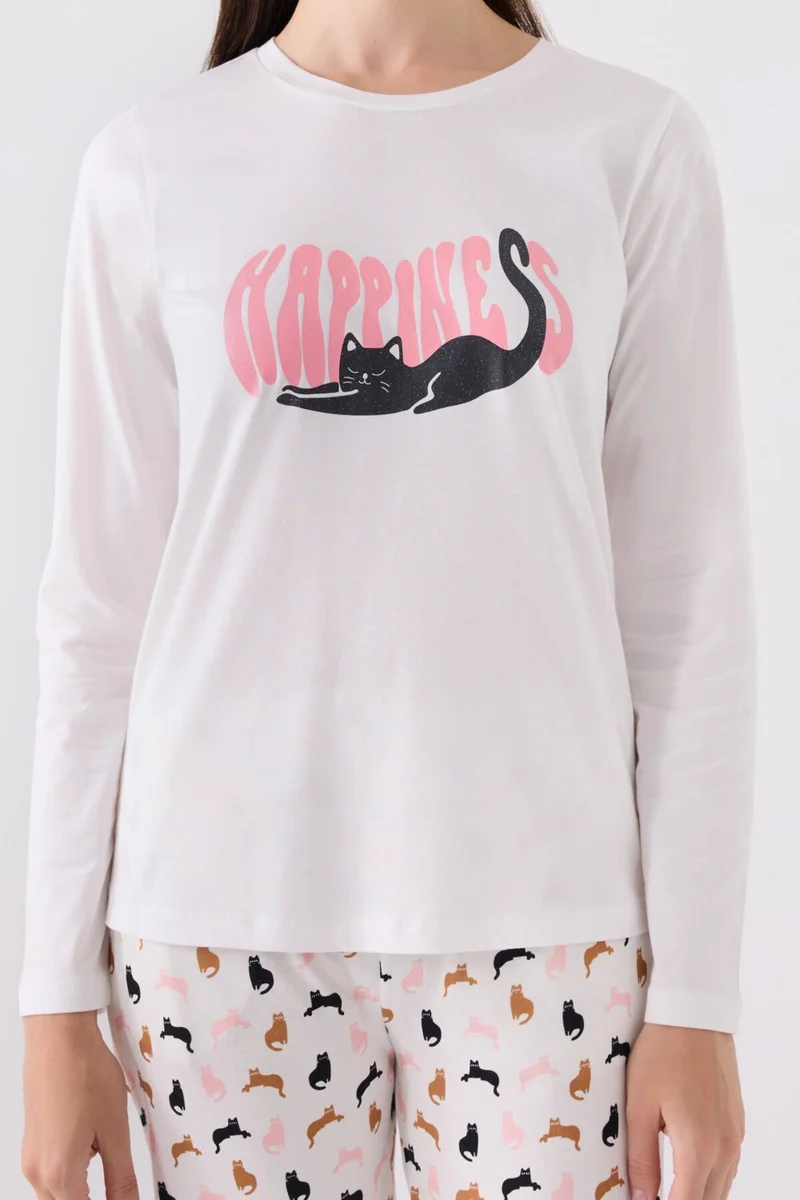 ارنيتا Women's Long Sleeve Pajama Set AR3058 Cream