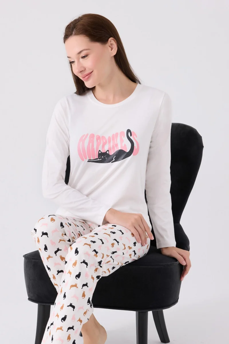 ارنيتا Women's Long Sleeve Pajama Set AR3058 Cream