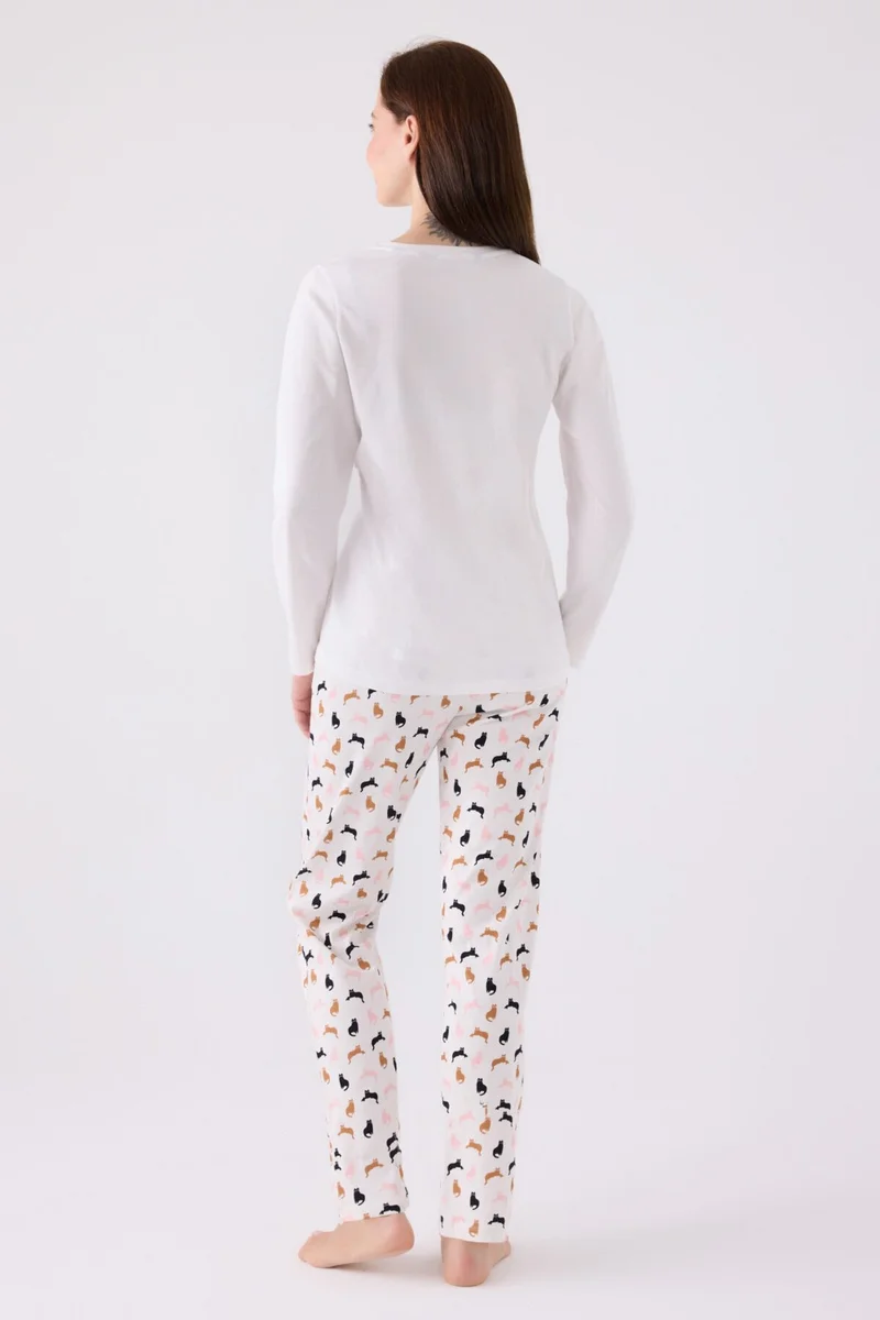 ارنيتا Women's Long Sleeve Pajama Set AR3058 Cream