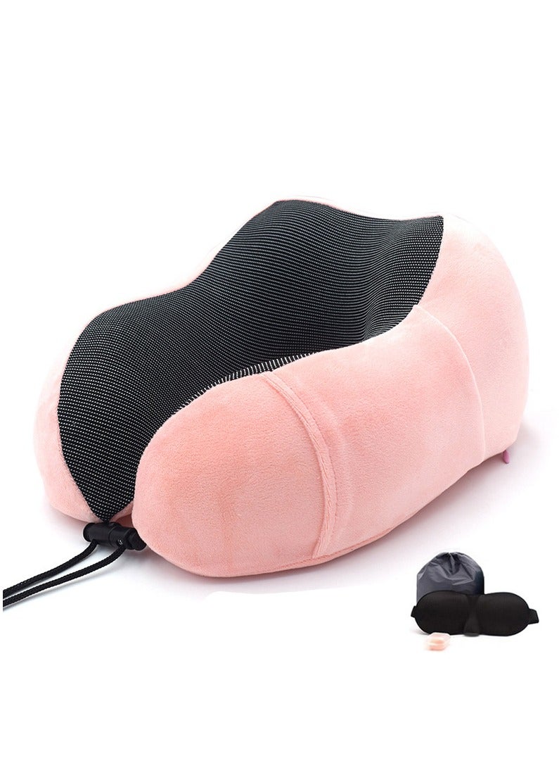 MORANO Murano Travel Pillow, U Shape Memory Foam Pillow for Airplane and Car, Ergonomic Design Removable and Washable Invisible Zipper with Storage Bag Gift 3D Sleeping Mask - Image 2
