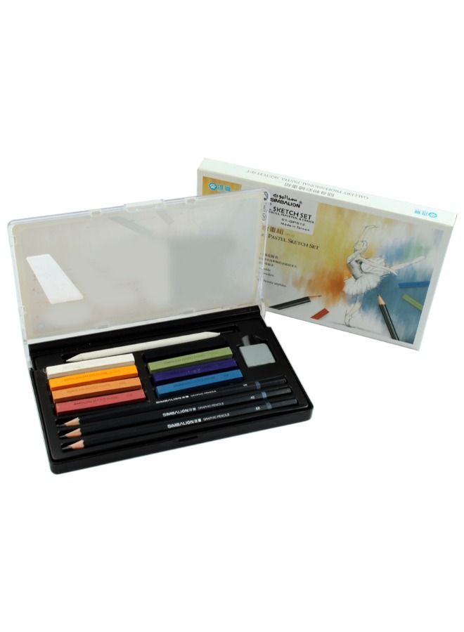PASTEL SKETCH SET PLASTIC BOX