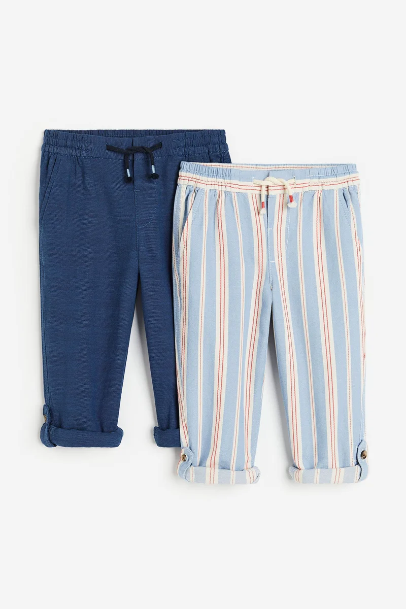 H&M Kids 2 Pack Loose Fit Roll Up Trousers