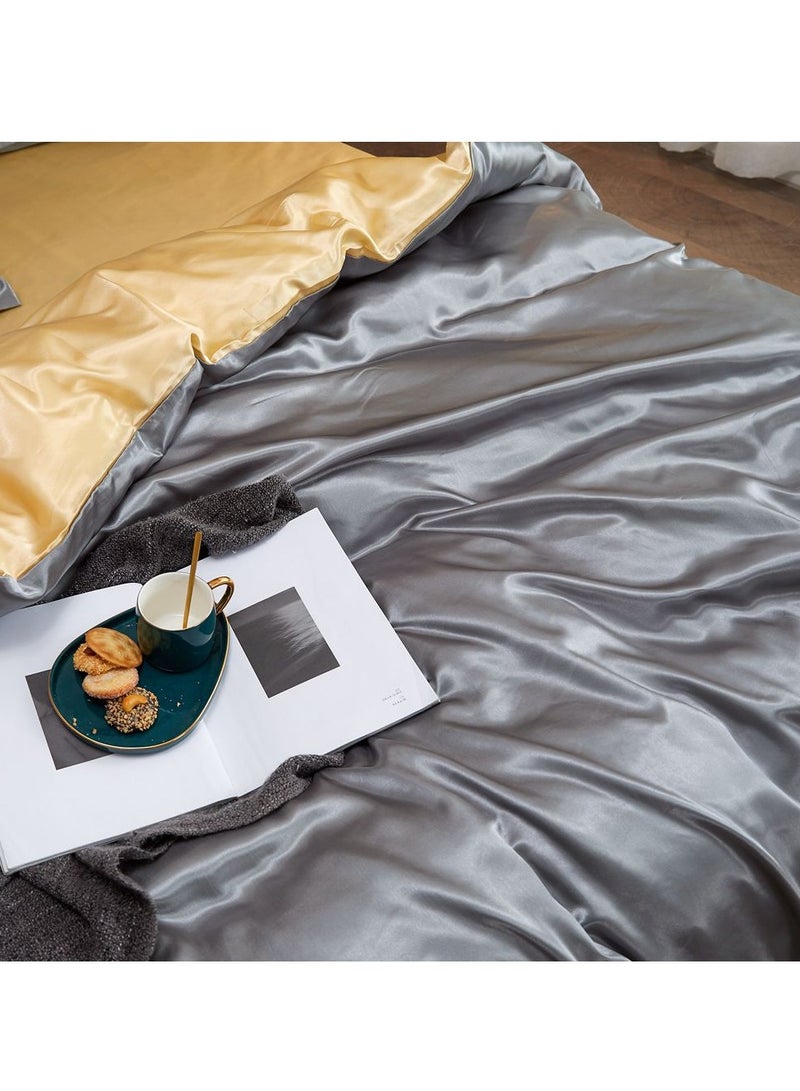 Sharpdo Four-piece bedding set microfiber soft quilt set with 1 quilt cover, 1 flat sheet and 2 pillowcases 2m bed（220*240cm） - Image 3