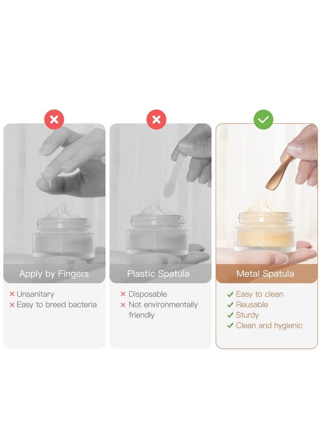 ليزا بيك مجموعة من 3 ملاعق مكياج معدنية، ملعقة صغيرة، مغرفة تجميل للخلط، مستحضرات تجميل الوجه، قناع الوجه (فضي وذهبي وذهبي وردي) - Image 5