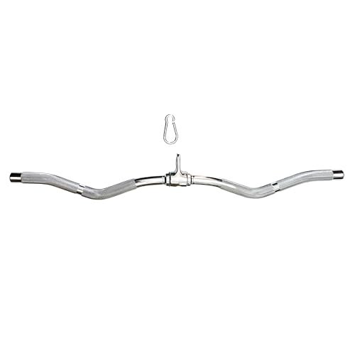 yuhqc Revolving Lat Pulldown Bar for Cable Machine 29 Straight Bar with Rubber Grip Tricep Press Down Curl Back Exercise Attachment for Home Gym Pulley System Functional Trainer 29 Inch Multi - Image 1