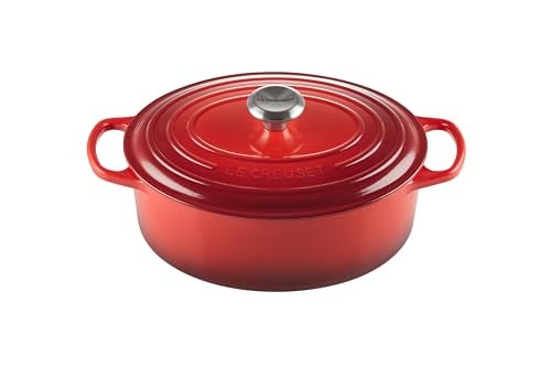 Le Creuset Enameled Cast Iron Signature Oval Dutch Oven, 5 qt, Cerise - Image 5